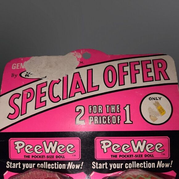 Vintage 1969 Ideal Toys PeeWee Dolls 2 Pack On Card - Picture 4 of 6